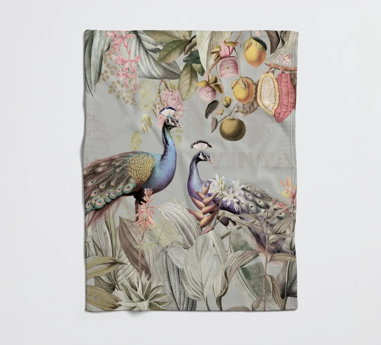 Piume esotiche in Paradiso 2 coperta in pile da Vintage World - Uta Naumann