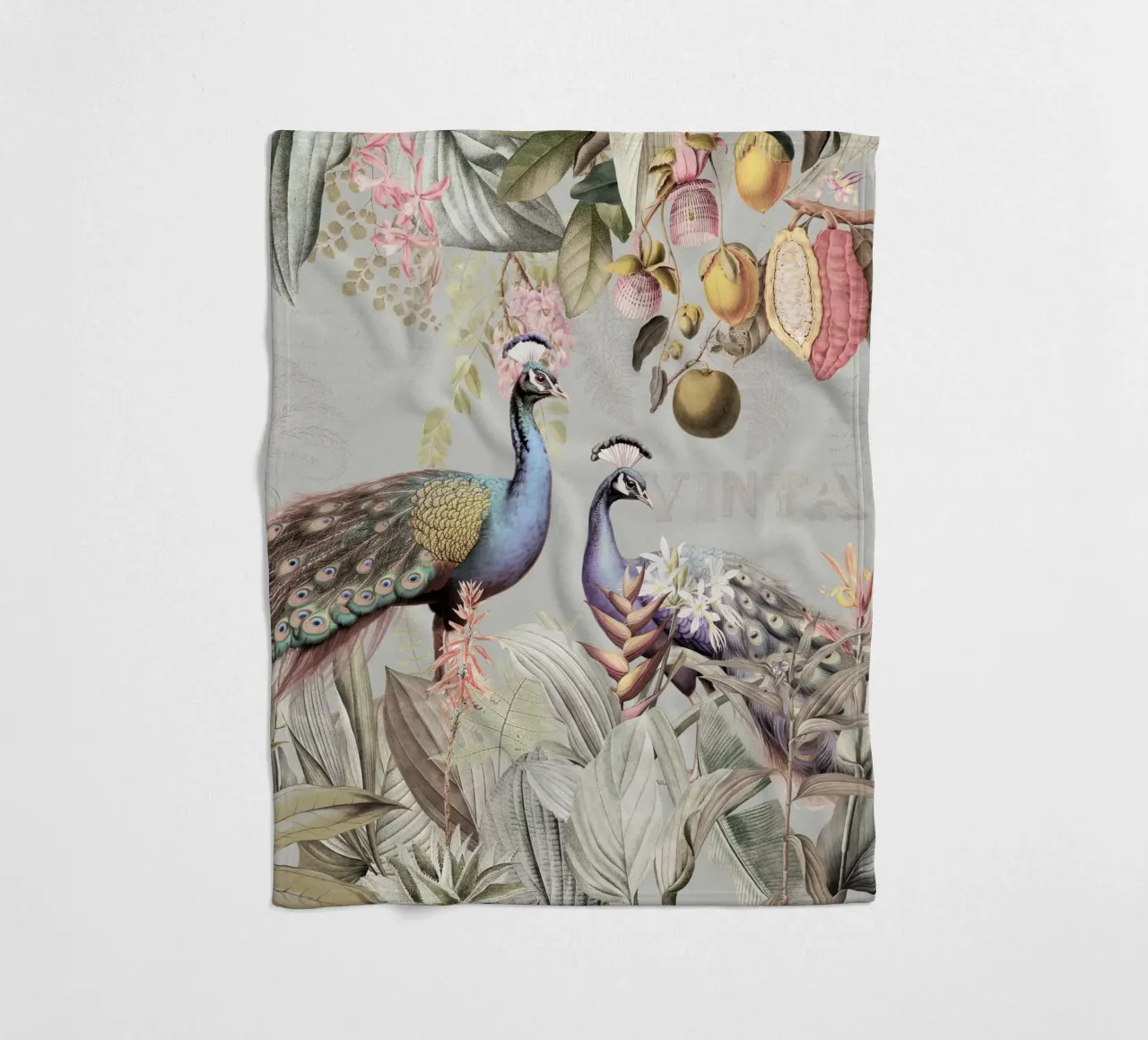 Piume esotiche in Paradiso 2 coperta in pile da Vintage World - Uta Naumann