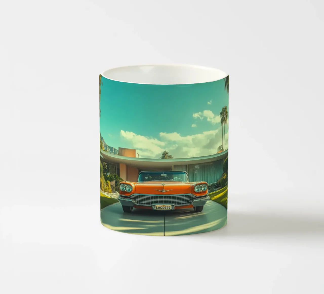 Cadillac Klassischer arancione di metà secolo tazza in ceramica da Carinaprint