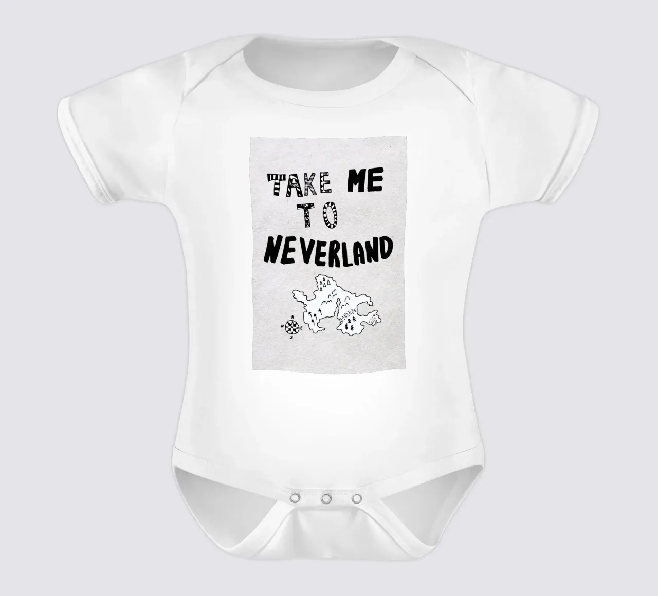 Take Me To Neverland Kurzarm Babybody von Vasare Nar