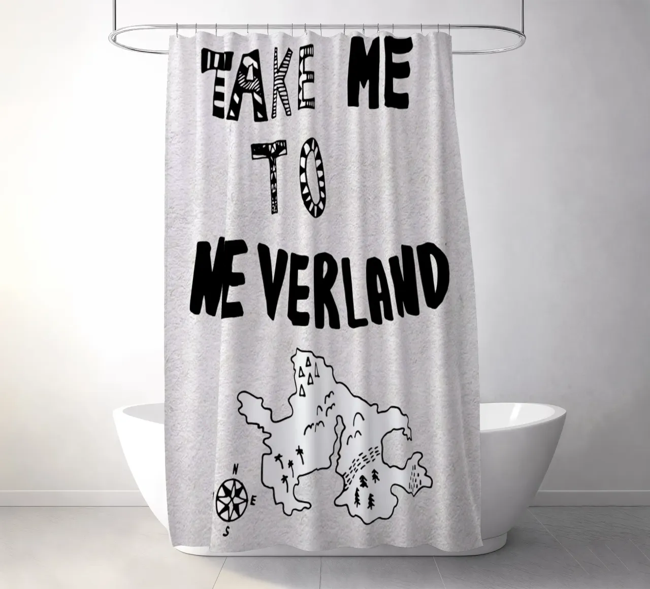 Take Me To Neverland douchegordijn van Vasare Nar