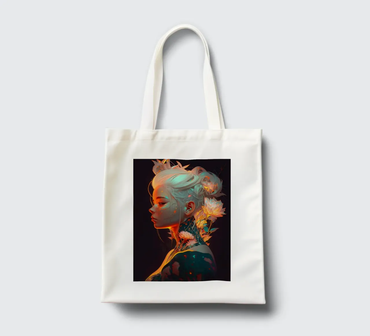Beautiful Flower Woman tote bag by Lootprint
