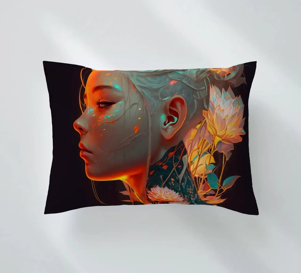 Bella donna di fiori cuscino da Lootprint