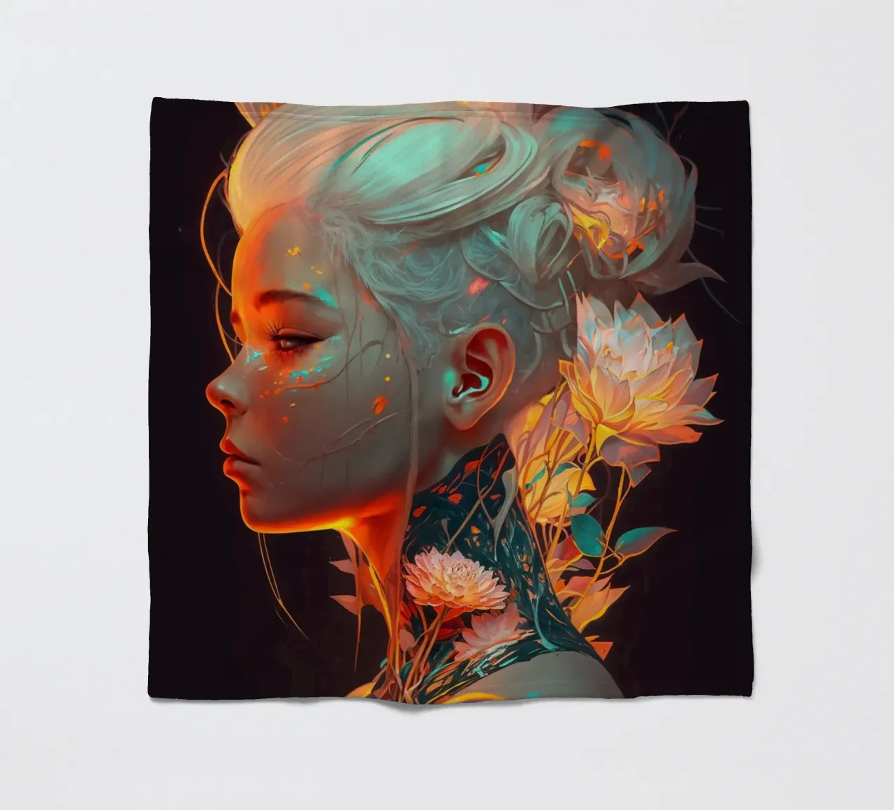 Bella donna di fiori coperta in pile da Lootprint