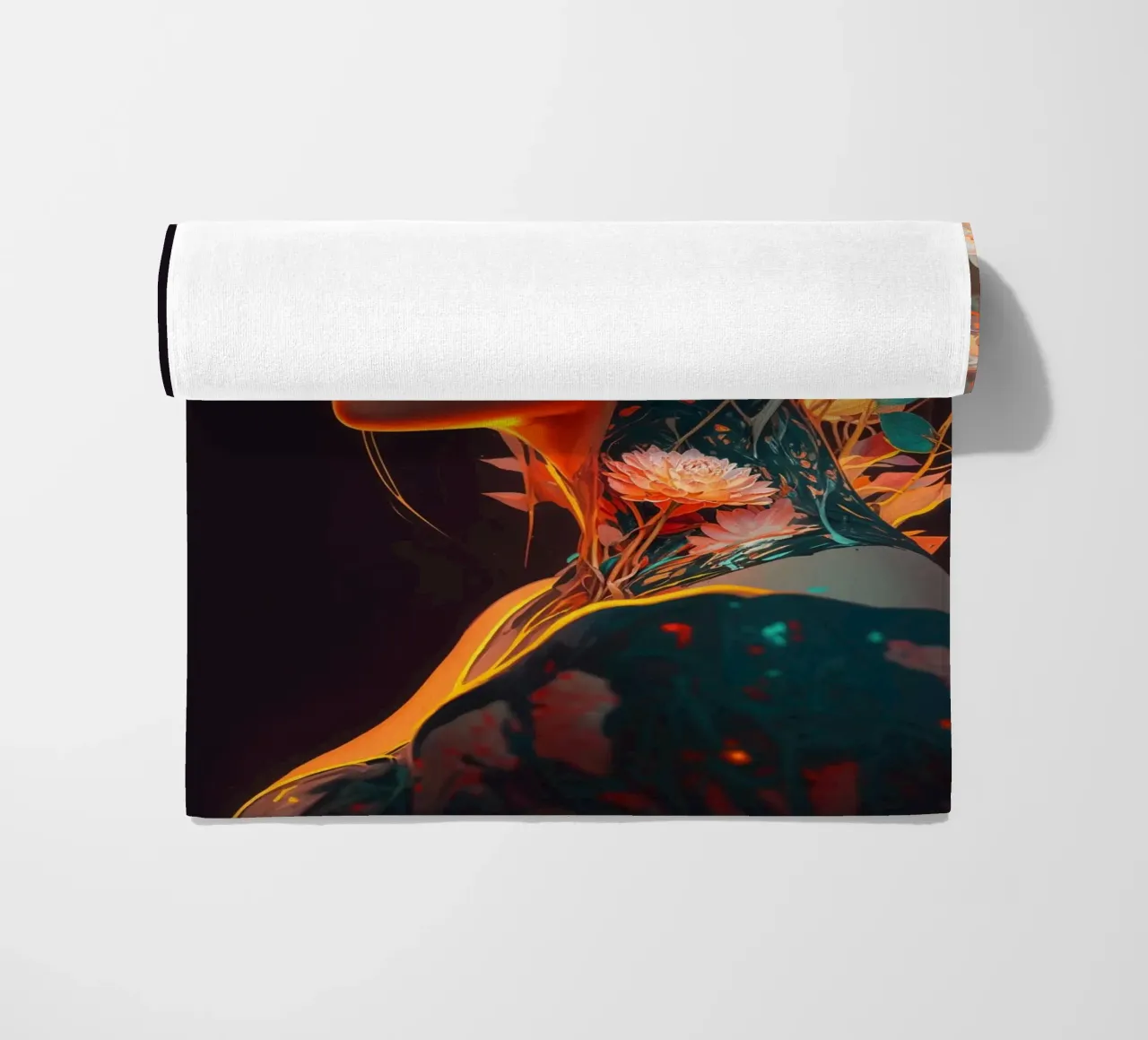 Beautiful Flower Woman beach towel by Lootprint