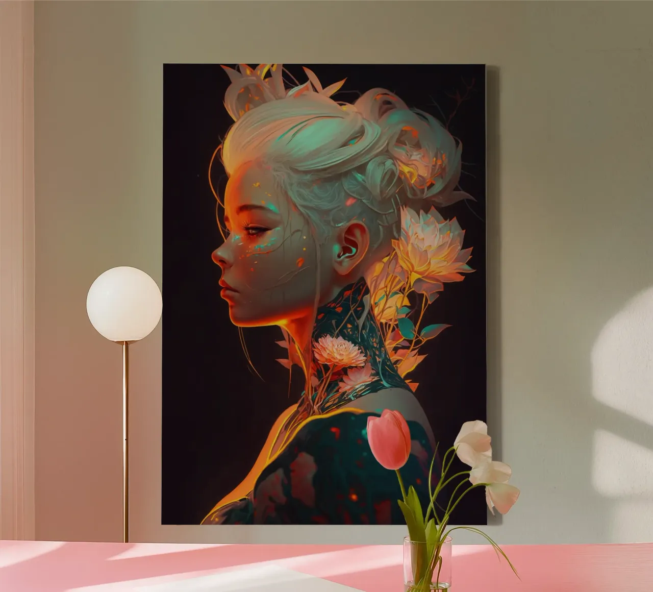 Beautiful Flower Woman canvas by Lootprint
