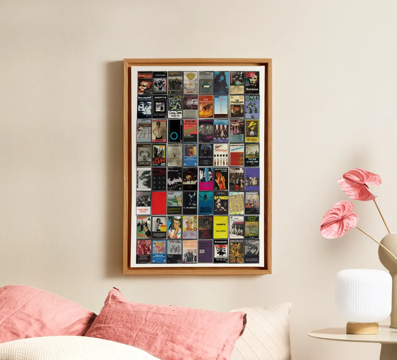 I più grandi album punk di tutti i tempi - Copertine di cassette vintage tela con Cornice a cassetta da MrMustardPrints