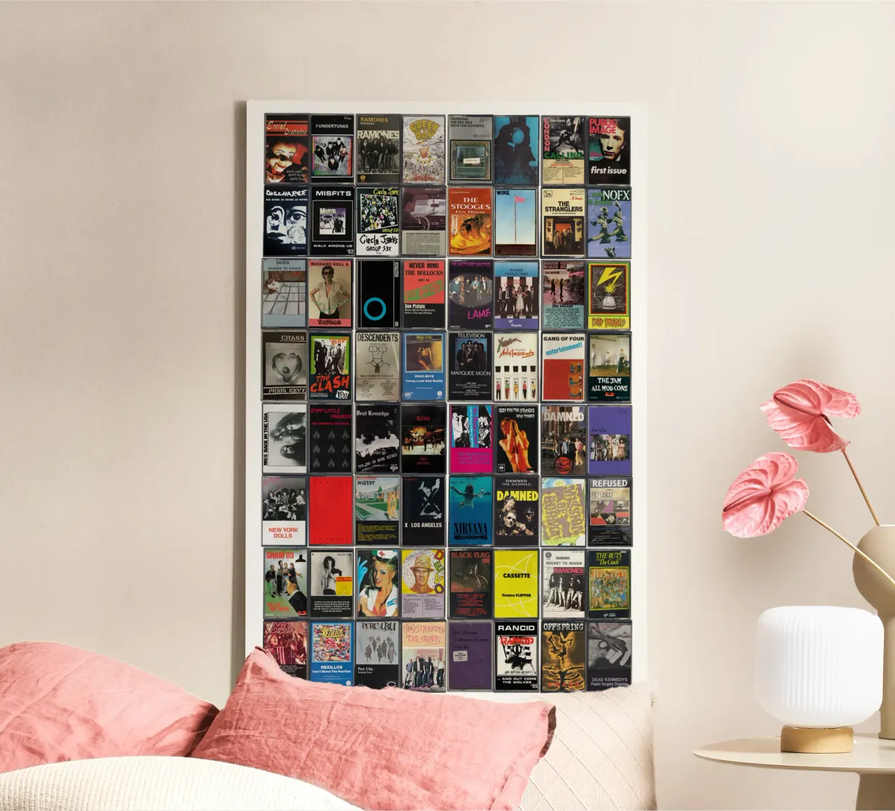 I più grandi album punk di tutti i tempi - Copertine di cassette vintage tela con Cornice a cassetta da MrMustardPrints
