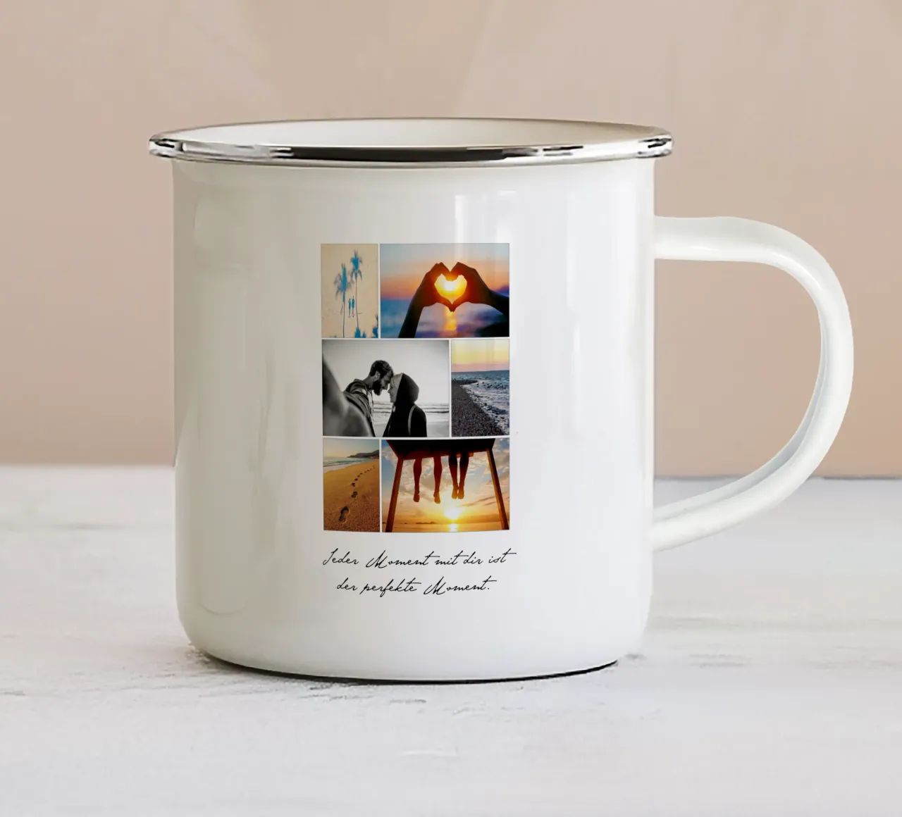 Jeder Moment tazza in smalto da WORTSPIEL
