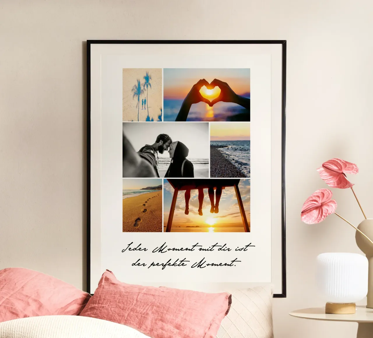 Jeder Moment poster con telaio in alluminio da WORTSPIEL