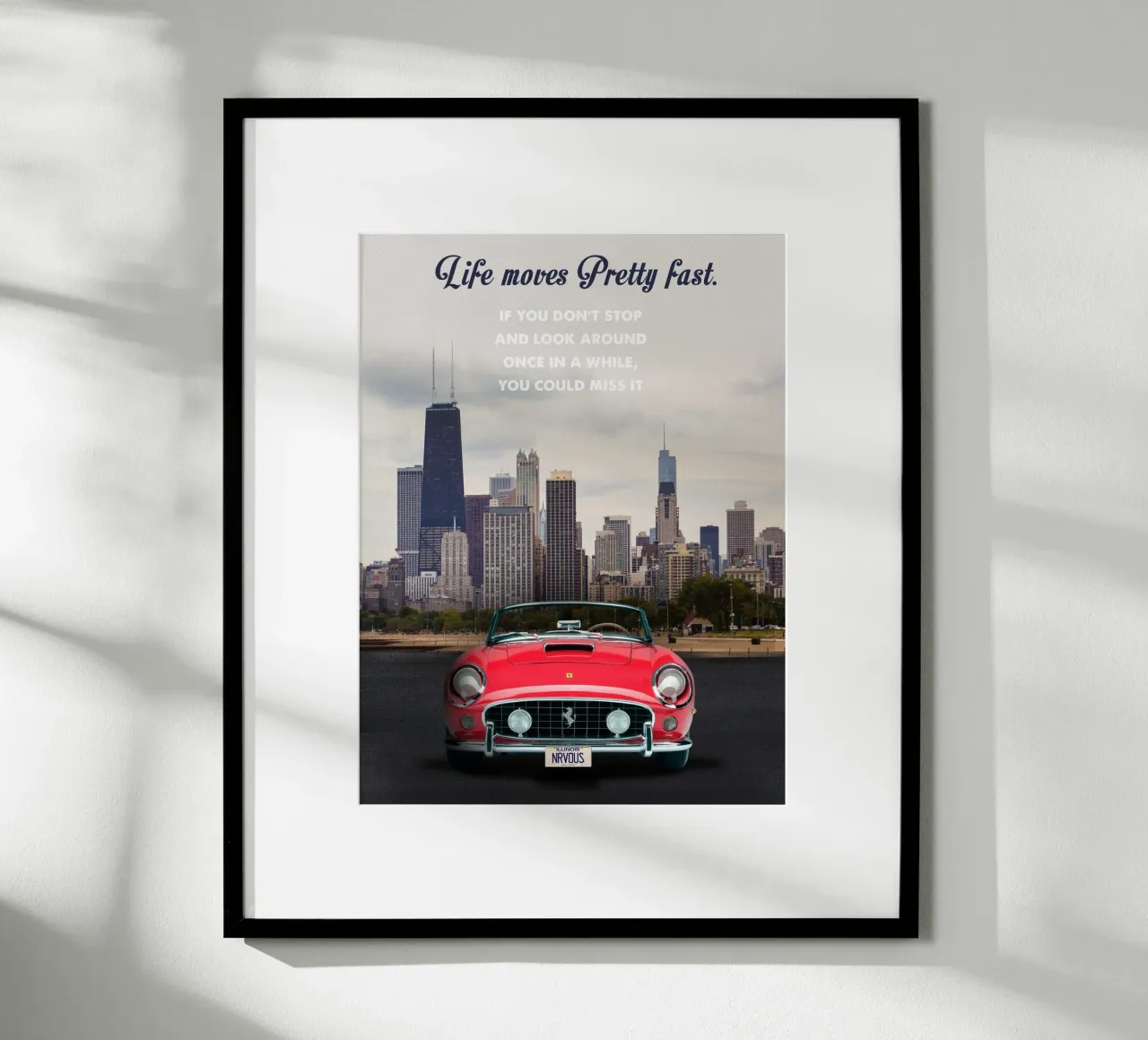 Live moves pretty fast poster con telaio in plastica da 2toastdesign
