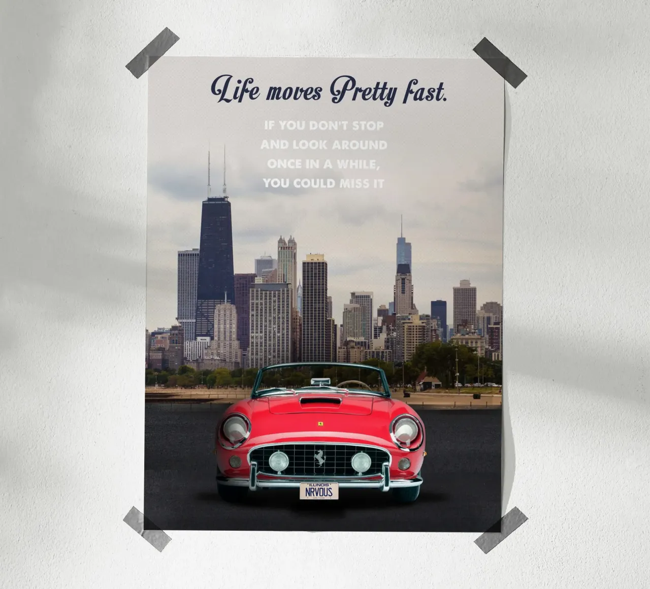 Live moves pretty fast poster con telaio in plastica da 2toastdesign