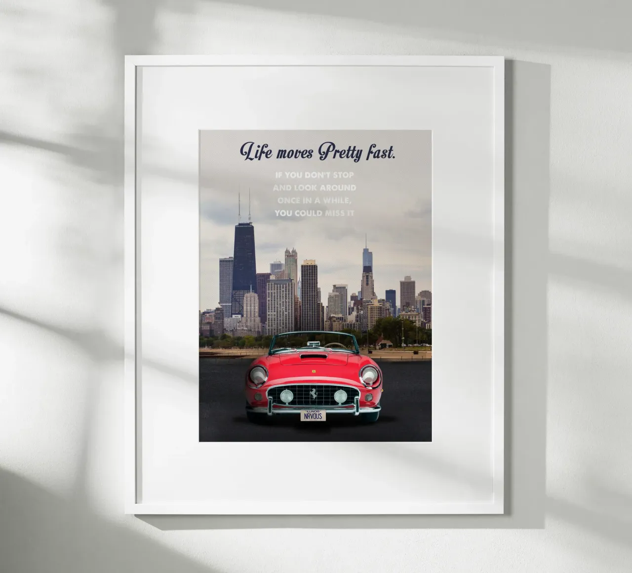 Live moves pretty fast poster con telaio in plastica da 2toastdesign