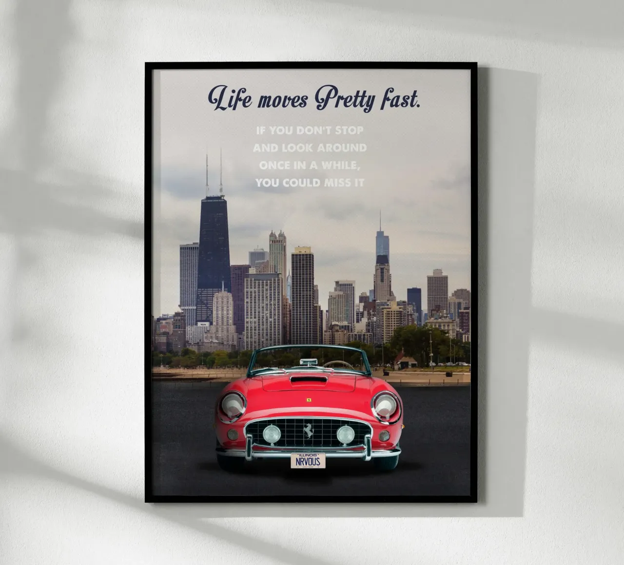 Live moves pretty fast poster con telaio in plastica da 2toastdesign