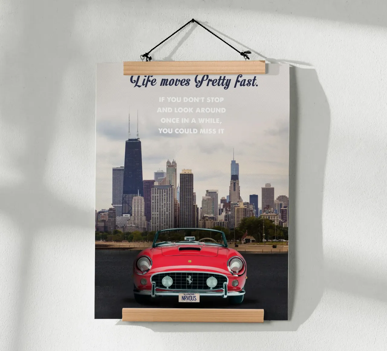Live moves pretty fast poster con telaio in plastica da 2toastdesign