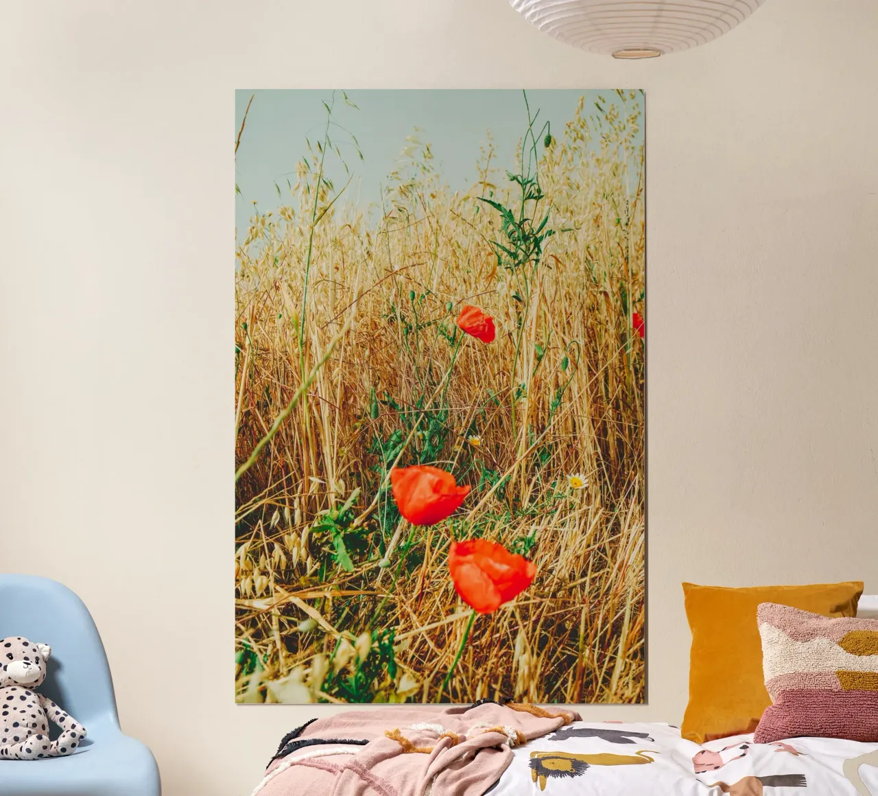 Poppies in the summer field - Photography from Mallorca poster by Bold and Retro