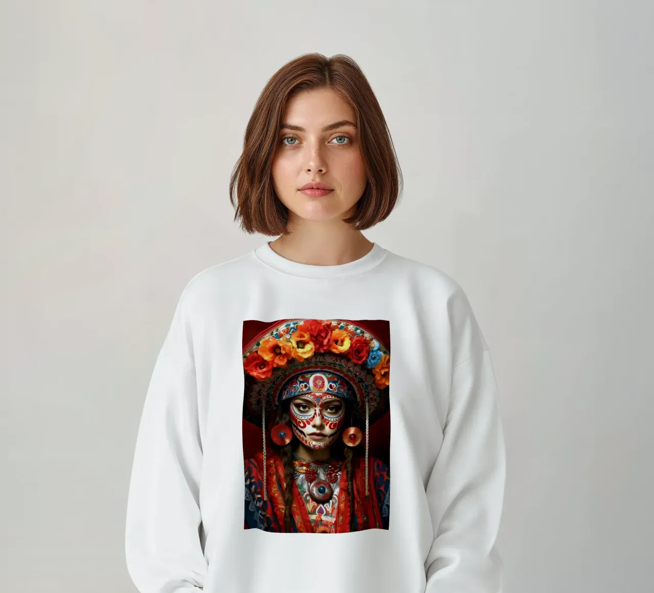 Ritratto di donna messicana felpa da Justyna Jaszke JBJart