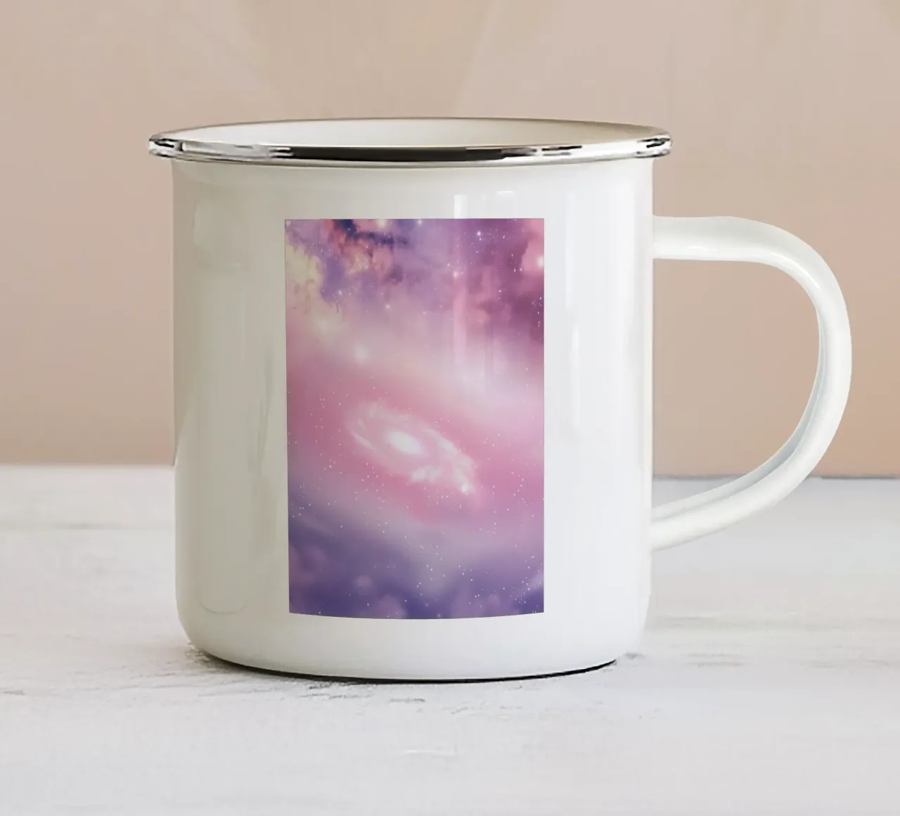 Rosa Viola Galassia Spirale Universo Celeste Stelle Astratto tazza in smalto da Gentle Echoes Art