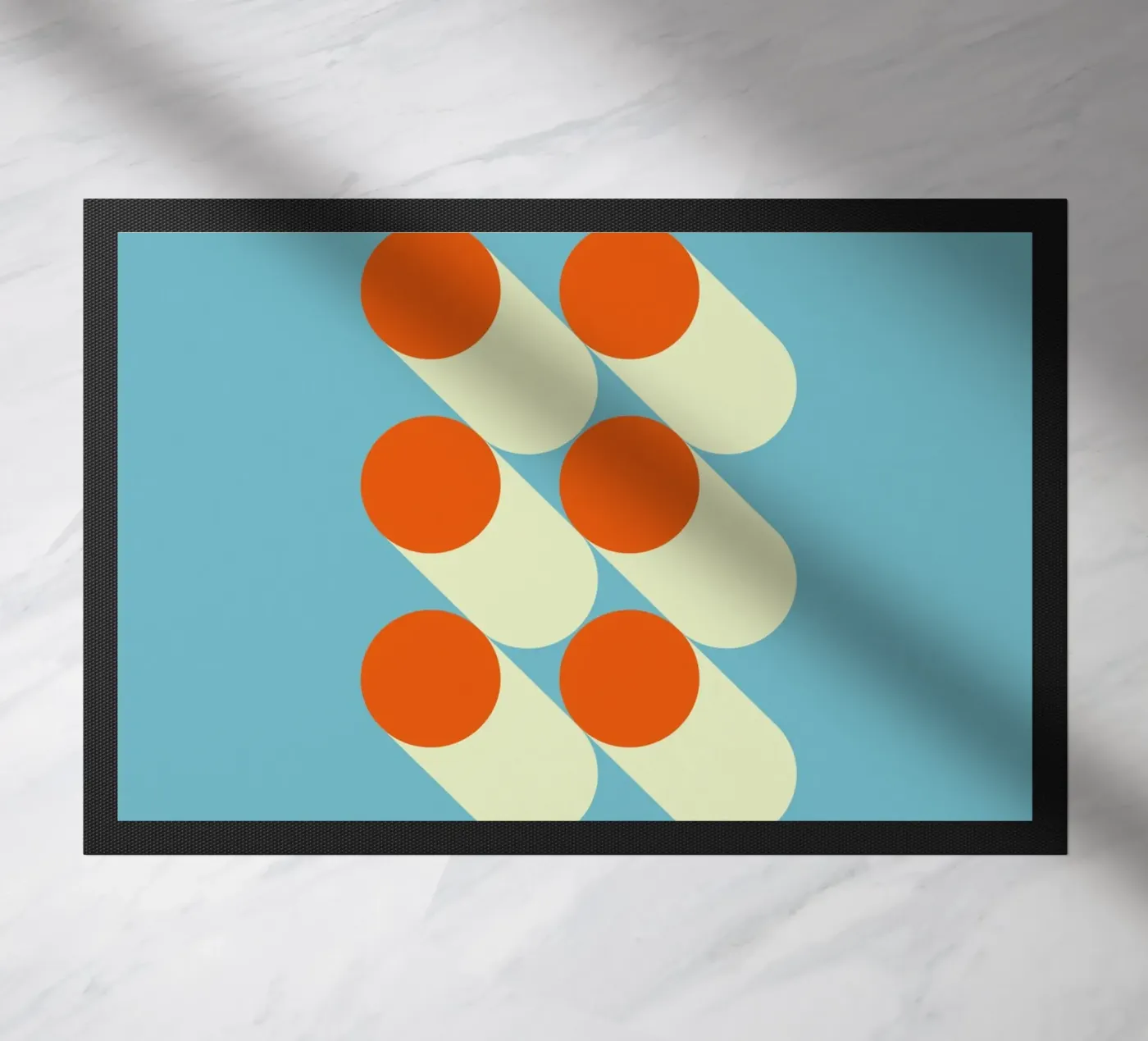 Retro geometric pattern doormat by Whole©