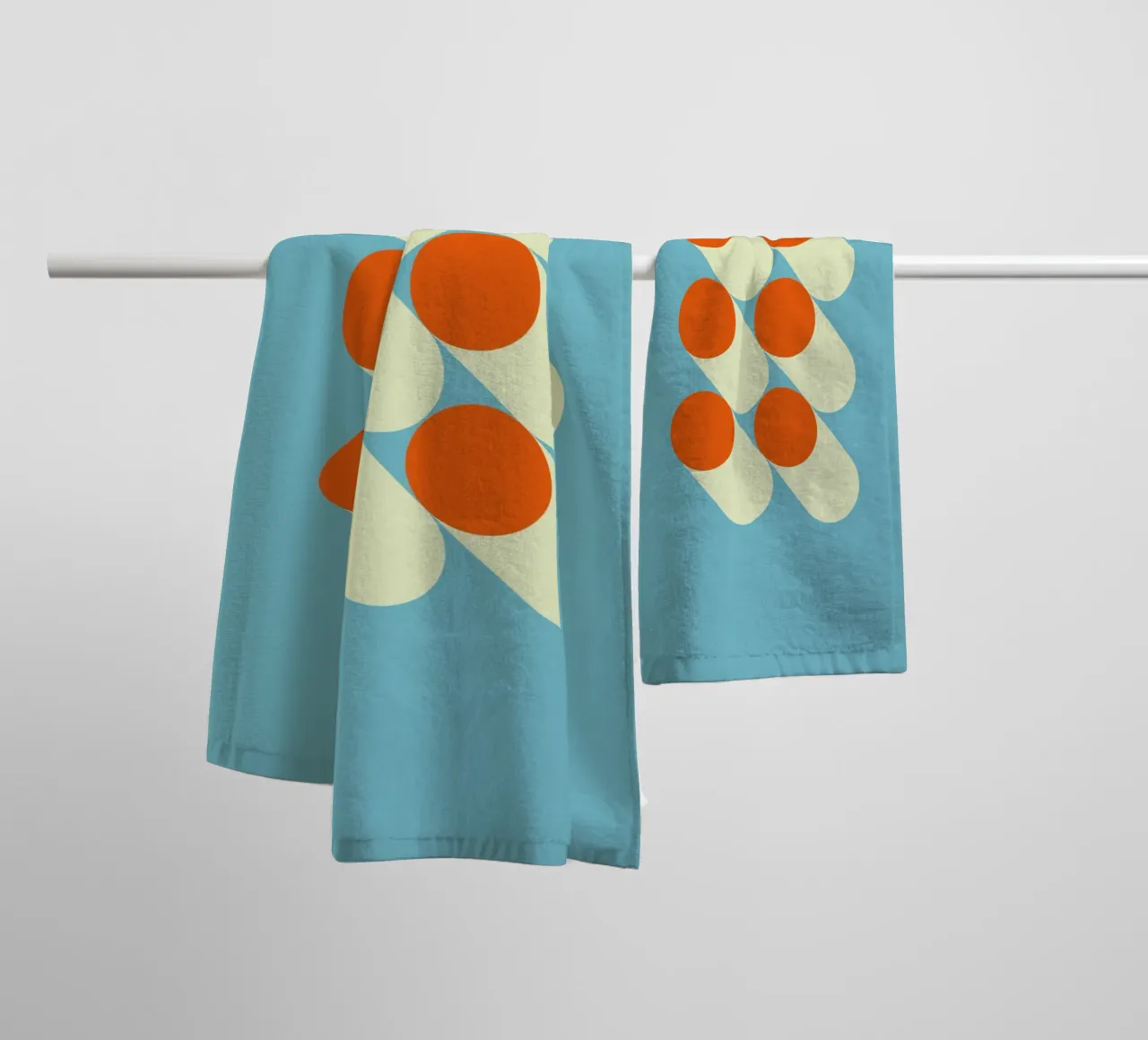Retro geometric pattern towel by Whole©