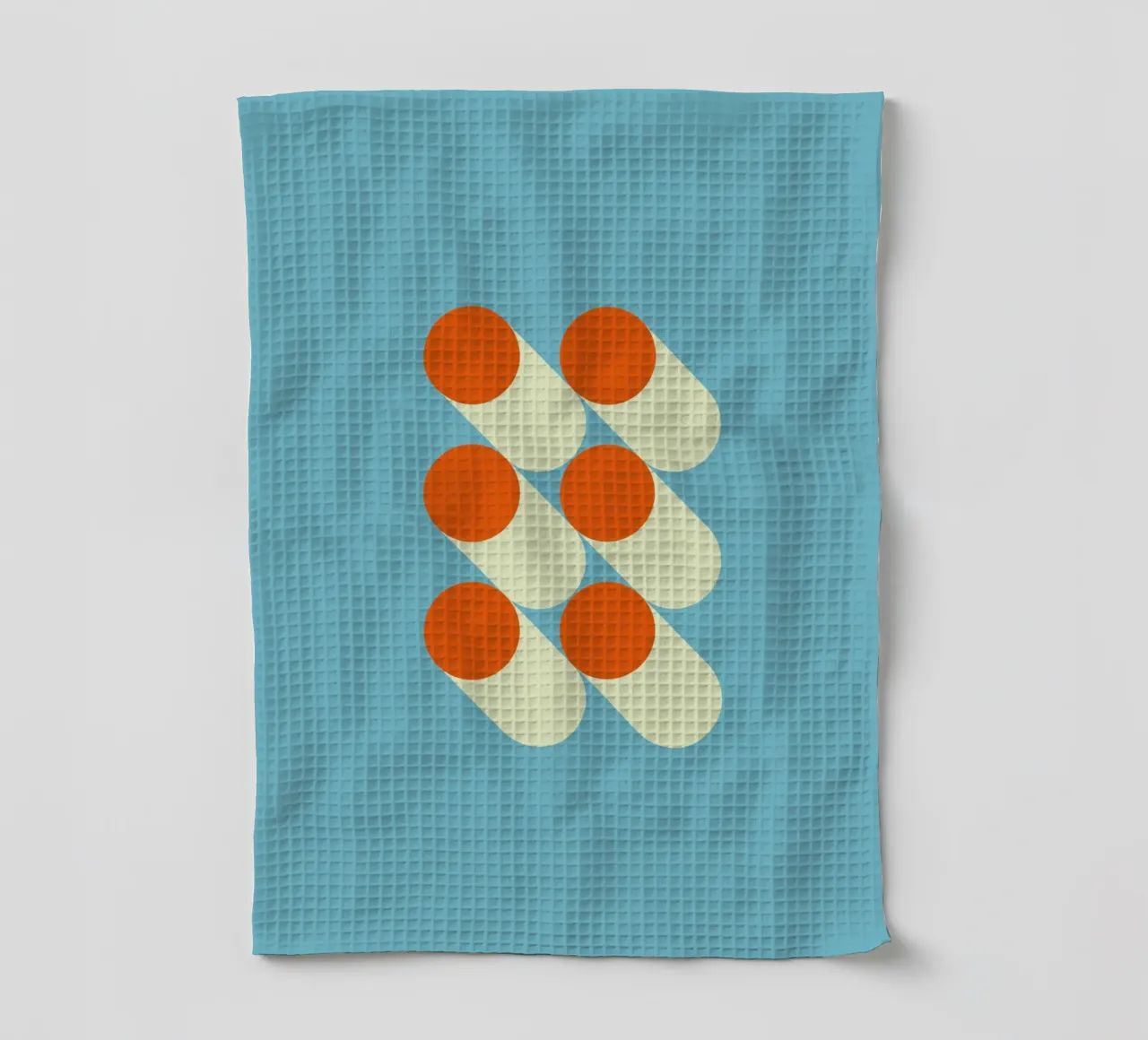 Retro geometric pattern tea towel by Whole©