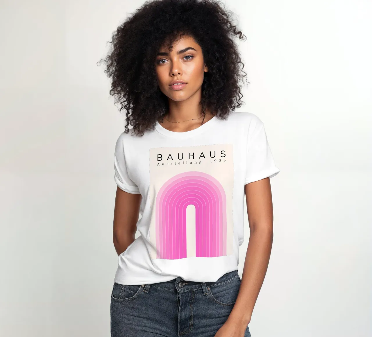 Bauhaus retro design women's fitted t-shirt by Whole©
