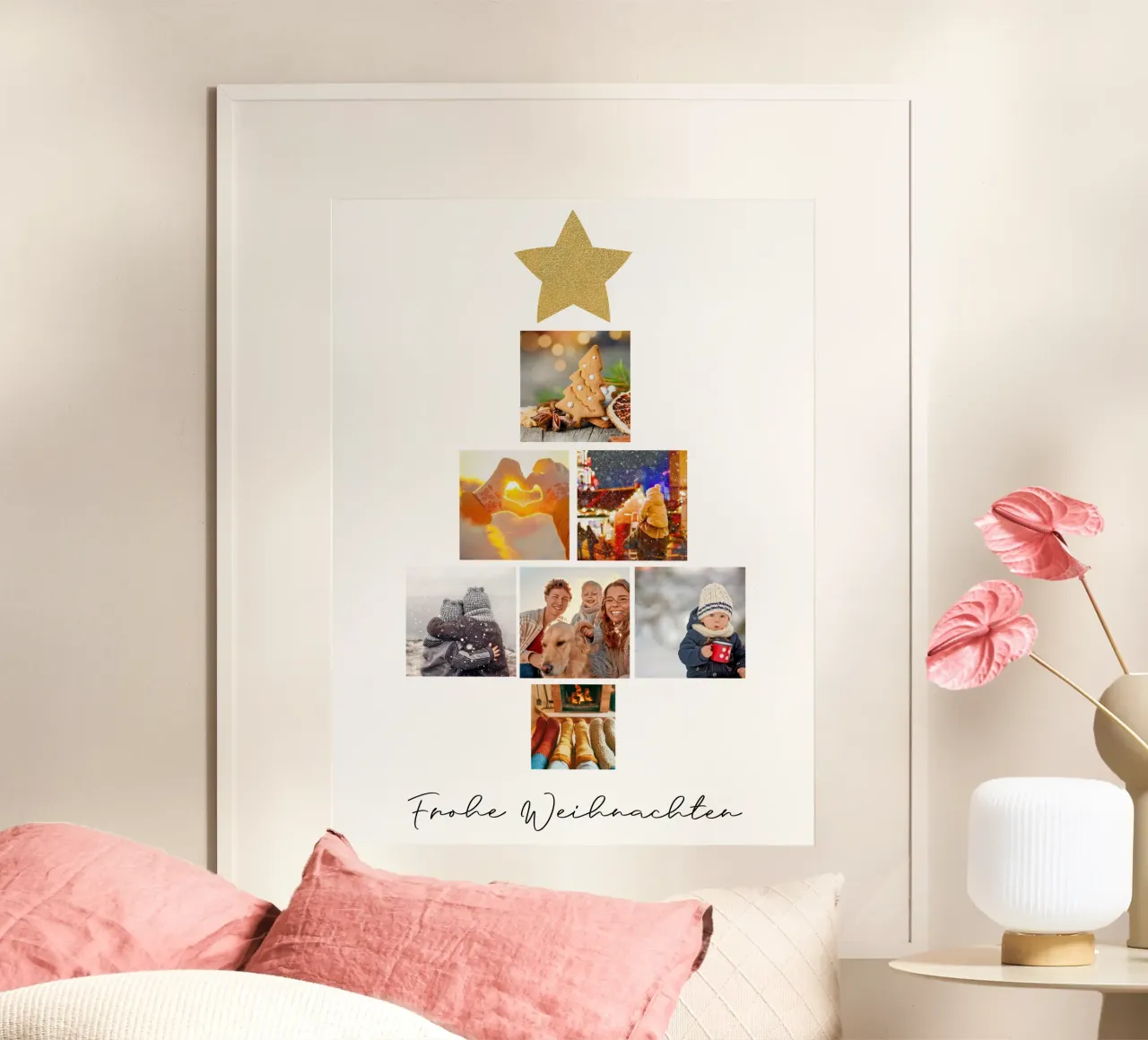 Weihnachtsbaum poster con telaio in legno da WORTSPIEL