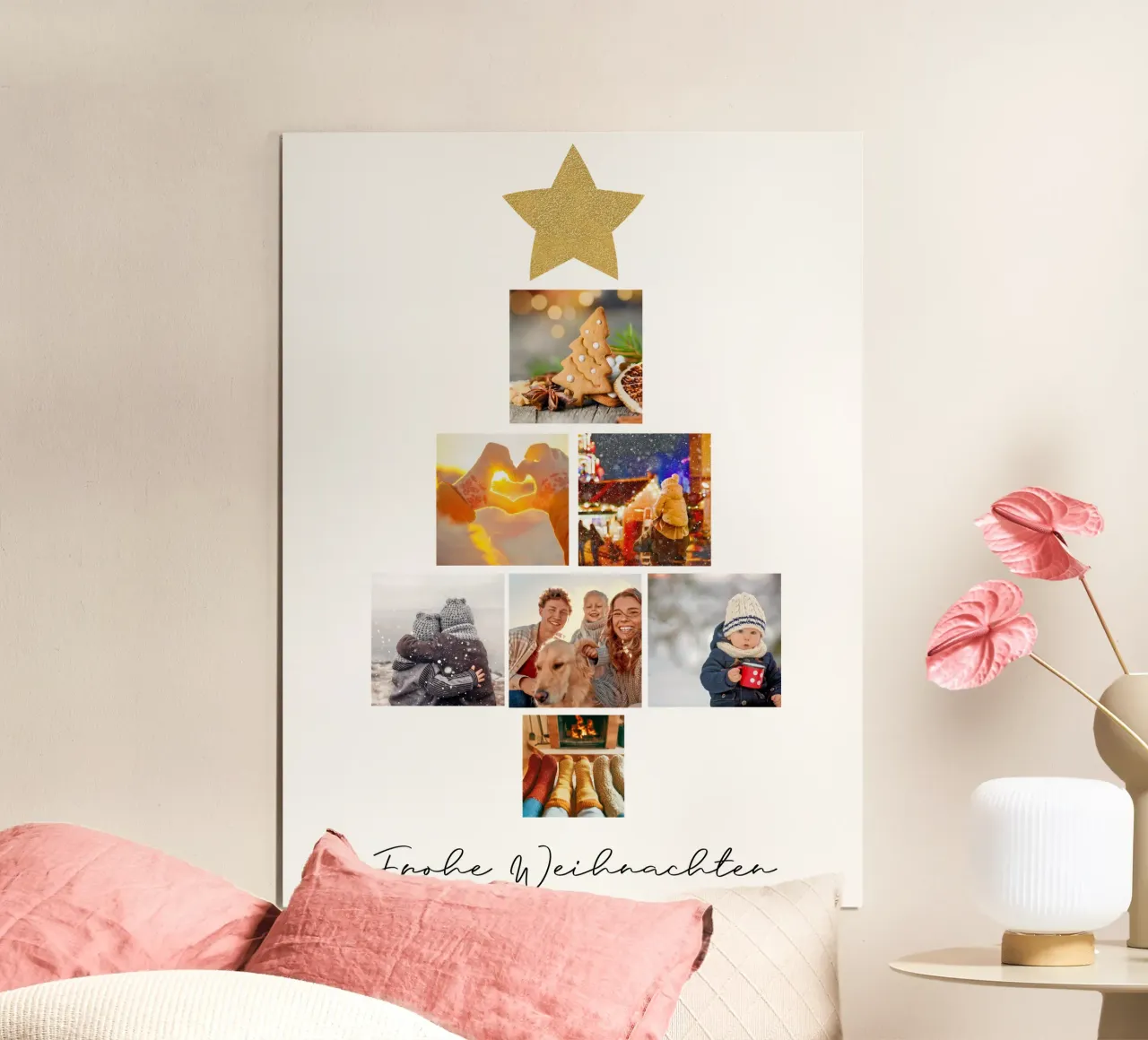Weihnachtsbaum poster con telaio in legno da WORTSPIEL