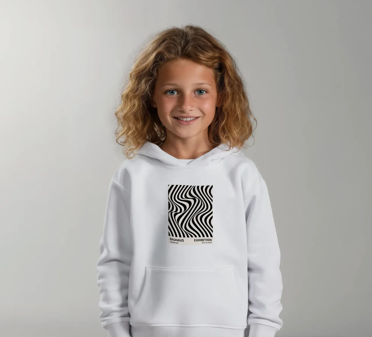 Bauhaus wave pattern art kids hoodie by Whole©