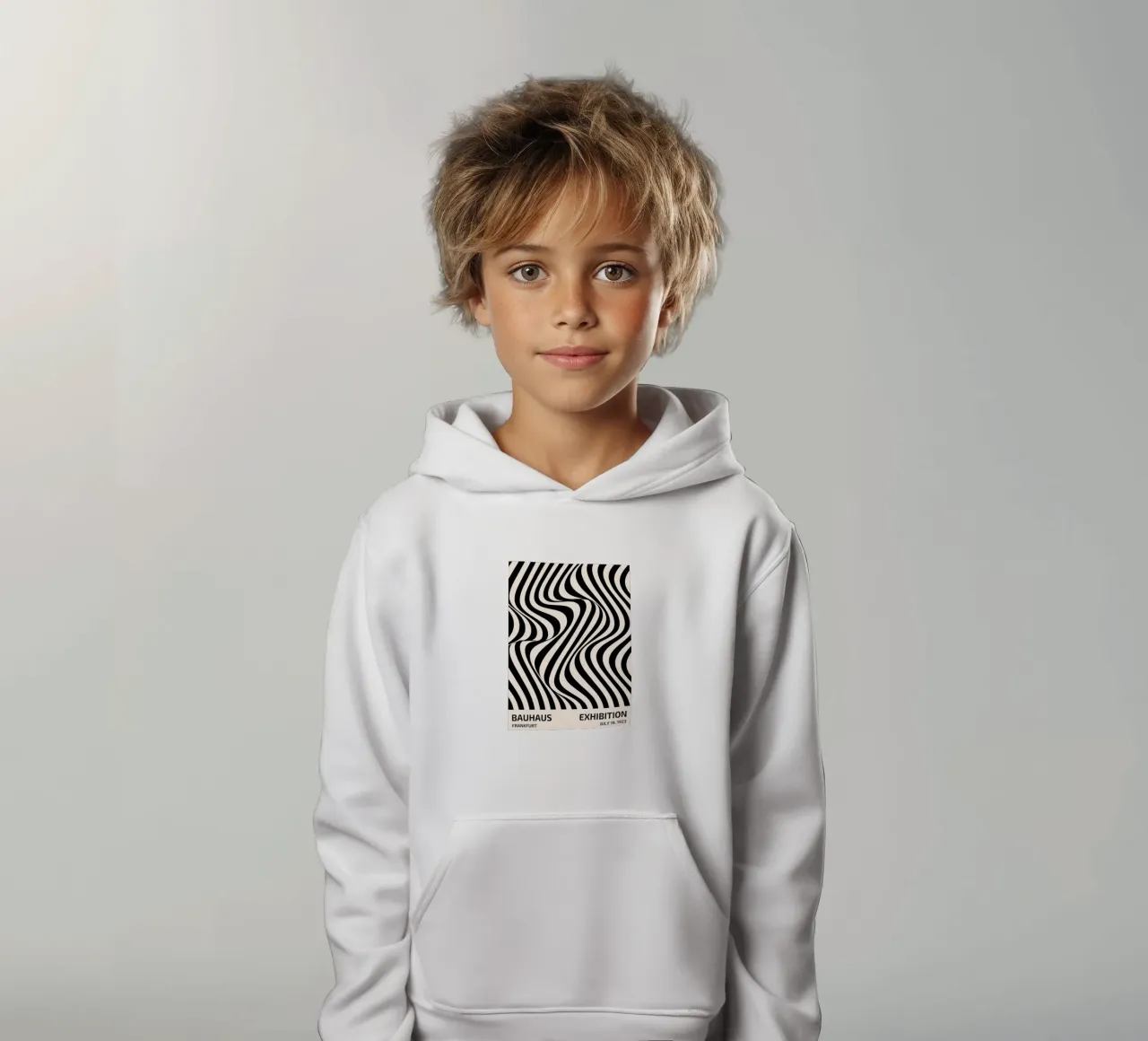 Bauhaus wave pattern art kids hoodie by Whole©