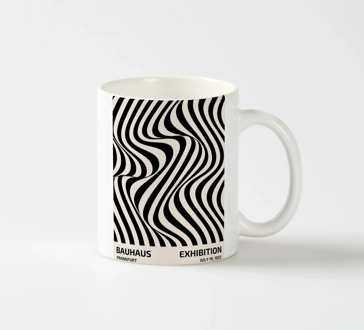 Bauhaus wave pattern art ceramic mug by Whole©