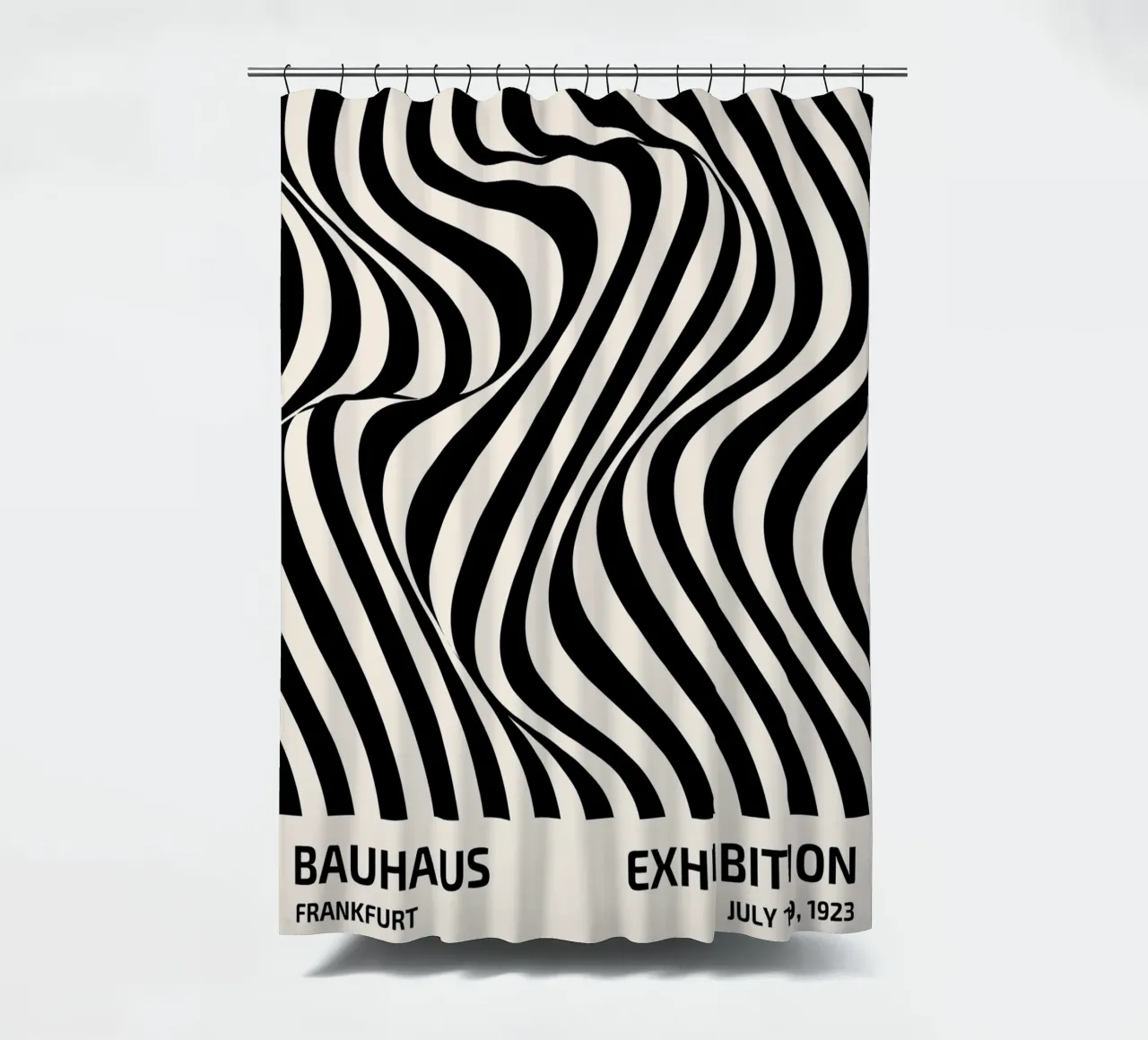 Bauhaus wave pattern art shower curtain by Whole©