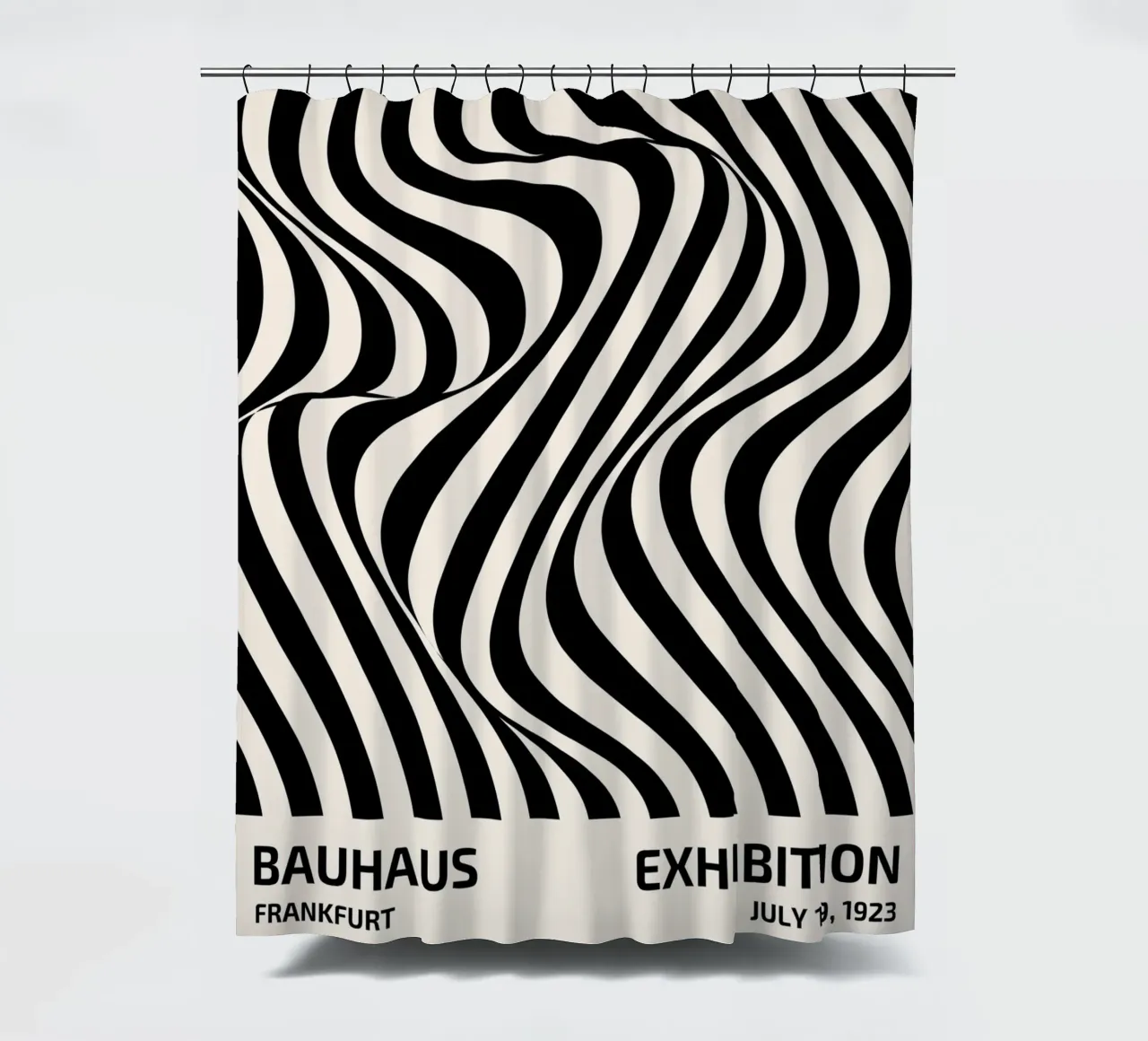 Bauhaus wave pattern art shower curtain by Whole©