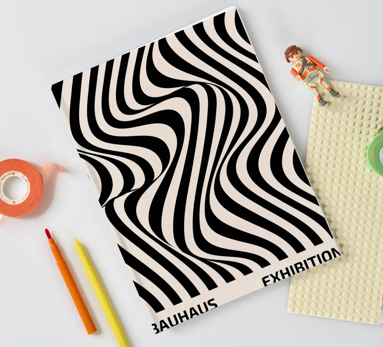 Bauhaus wave pattern art notebook by Whole©