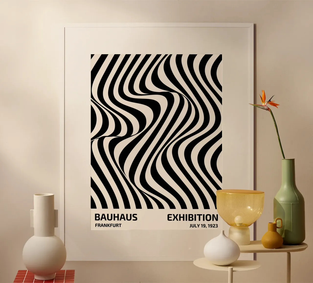Bauhaus wave pattern art poster by Whole©