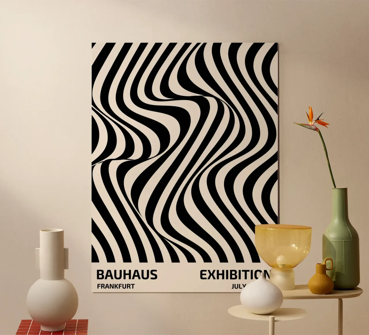 Bauhaus wave pattern art poster by Whole©