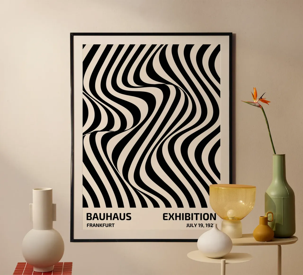 Bauhaus wave pattern art poster by Whole©