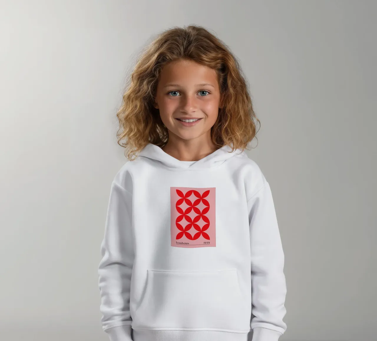 Bauhaus red pattern kids hoodie by Whole©