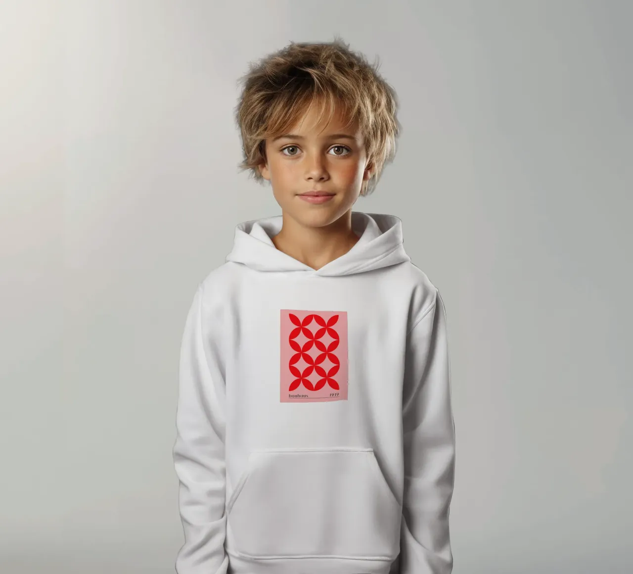 Bauhaus red pattern kids hoodie by Whole©