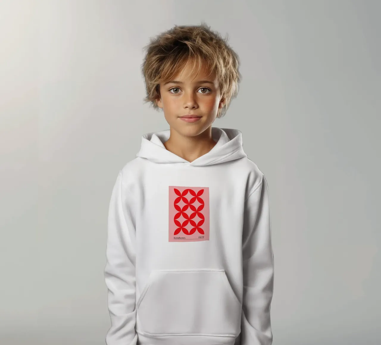 Bauhaus red pattern kids hoodie by Whole©