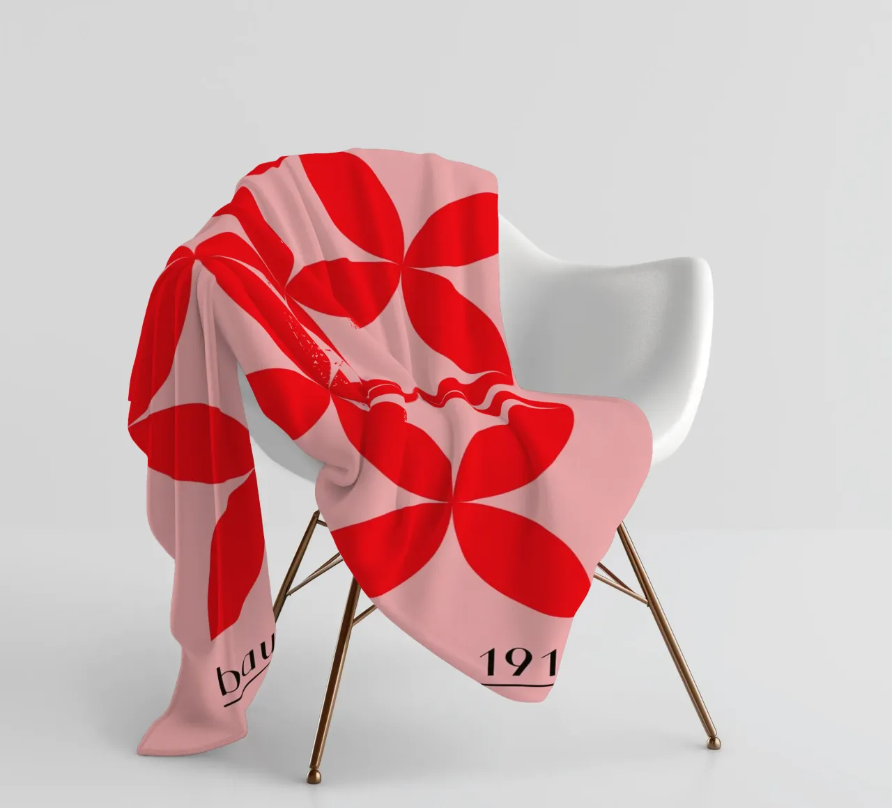 Bauhaus red pattern fleece blanket by Whole©