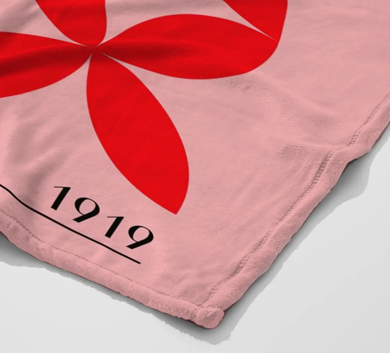 Bauhaus red pattern fleece blanket by Whole©