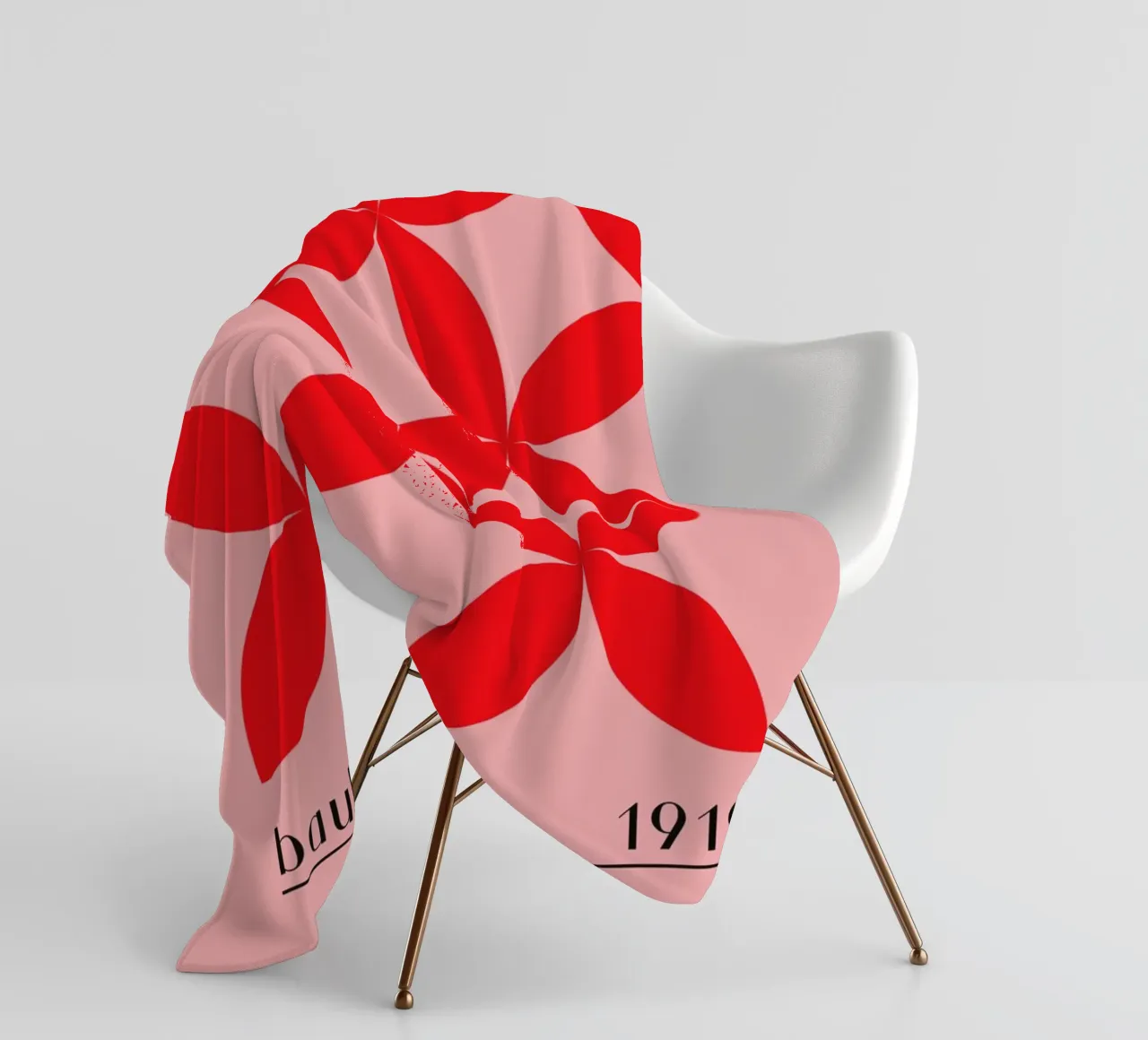 Bauhaus red pattern fleece blanket by Whole©