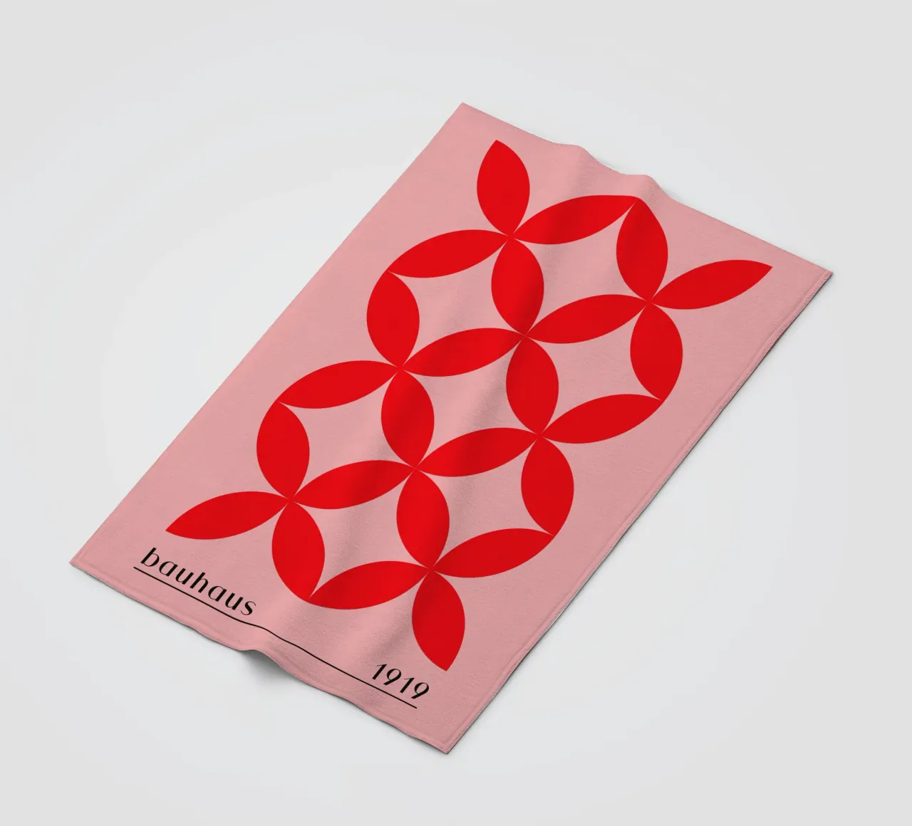 Bauhaus red pattern fleece blanket by Whole©