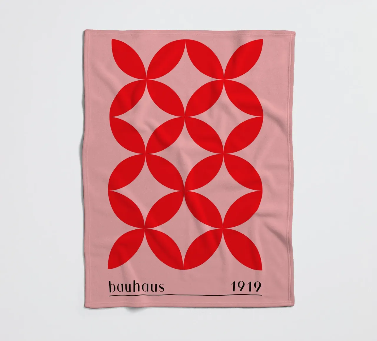 Bauhaus red pattern fleece blanket by Whole©