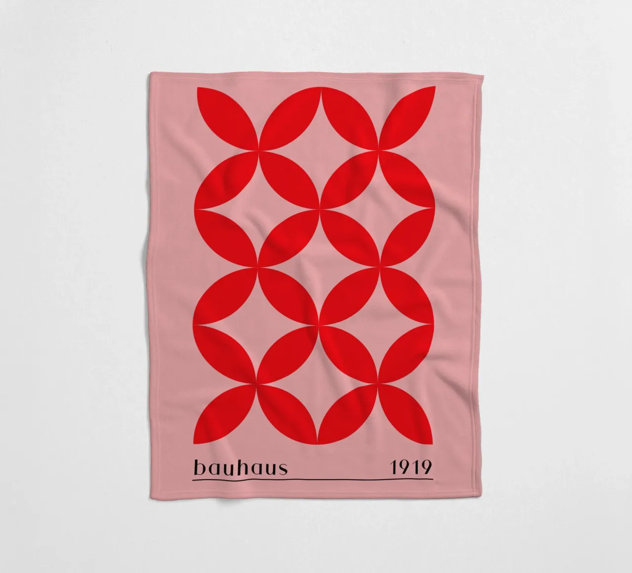 Bauhaus red pattern fleece blanket by Whole©