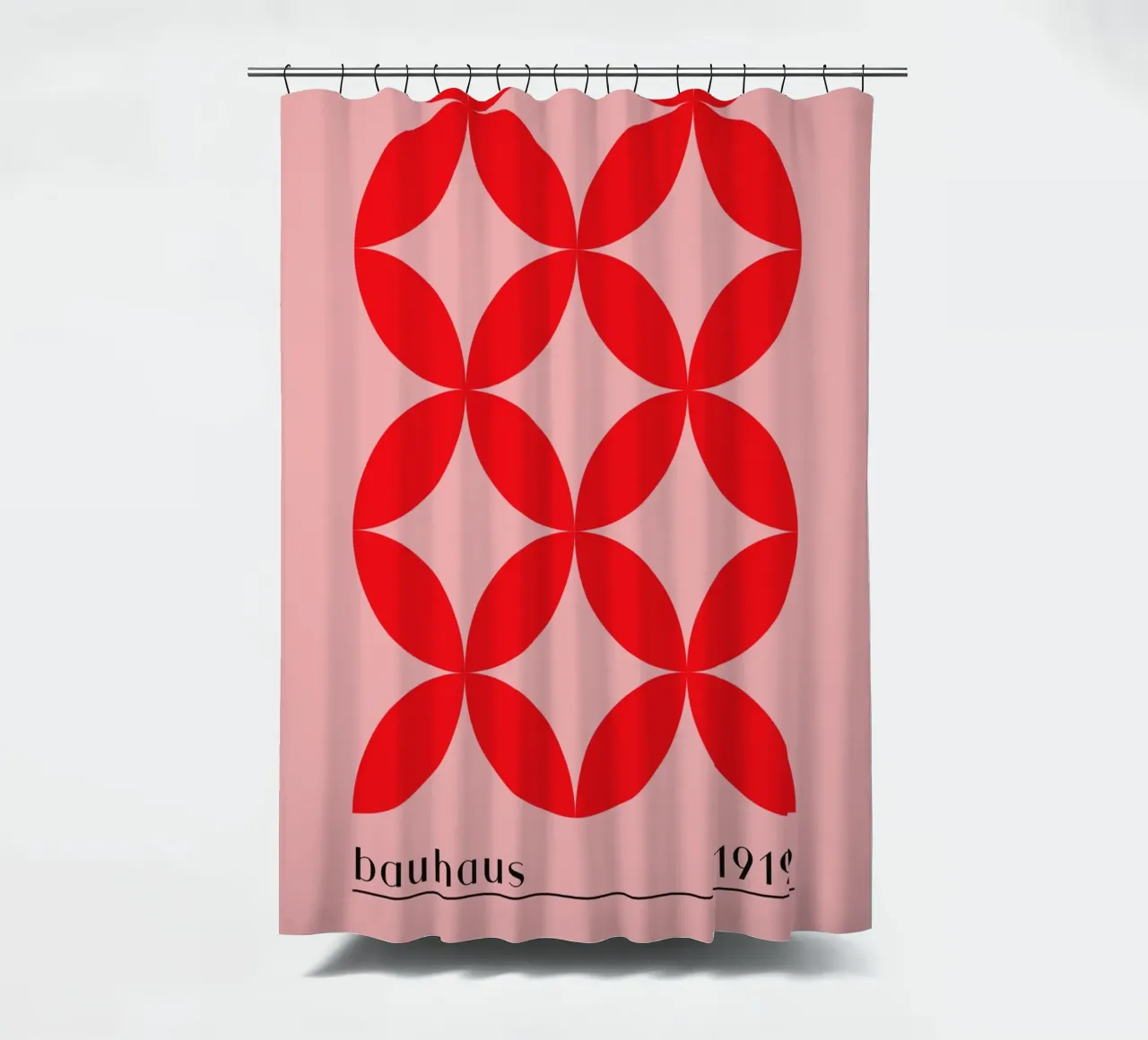 Bauhaus red pattern shower curtain by Whole©
