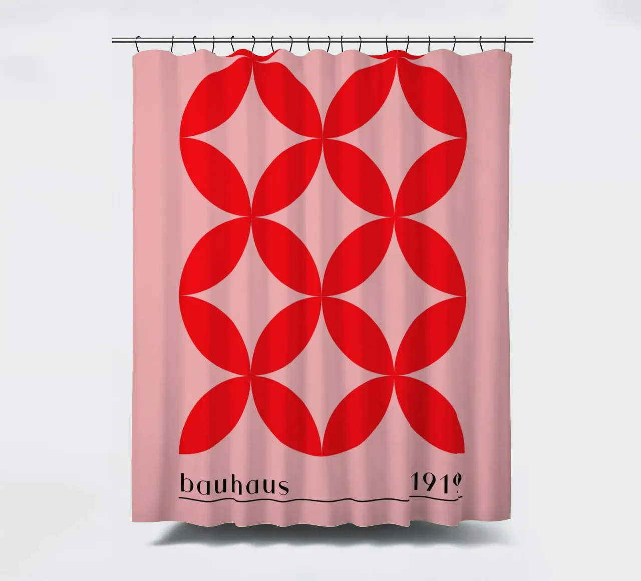 Bauhaus red pattern shower curtain by Whole©