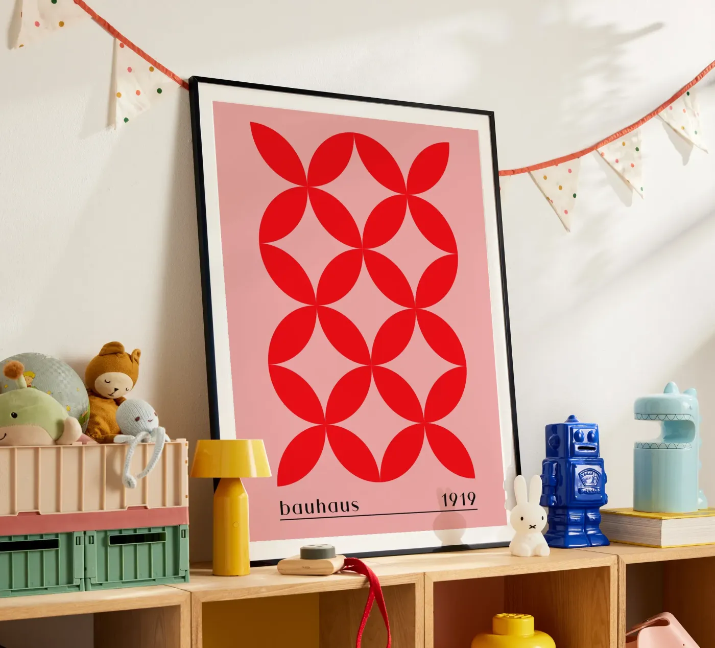 Bauhaus red pattern poster by Whole©