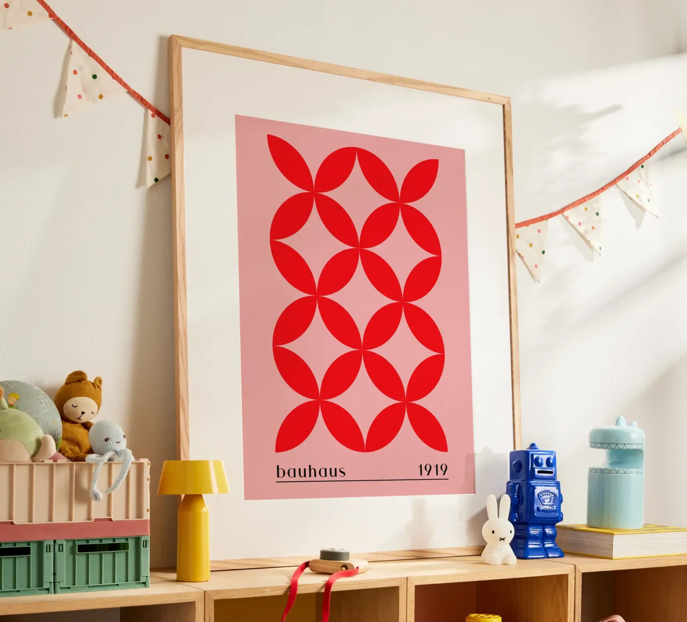 Bauhaus red pattern poster by Whole©